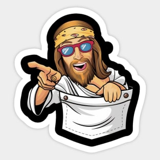 Jesus in a pocket Sticker